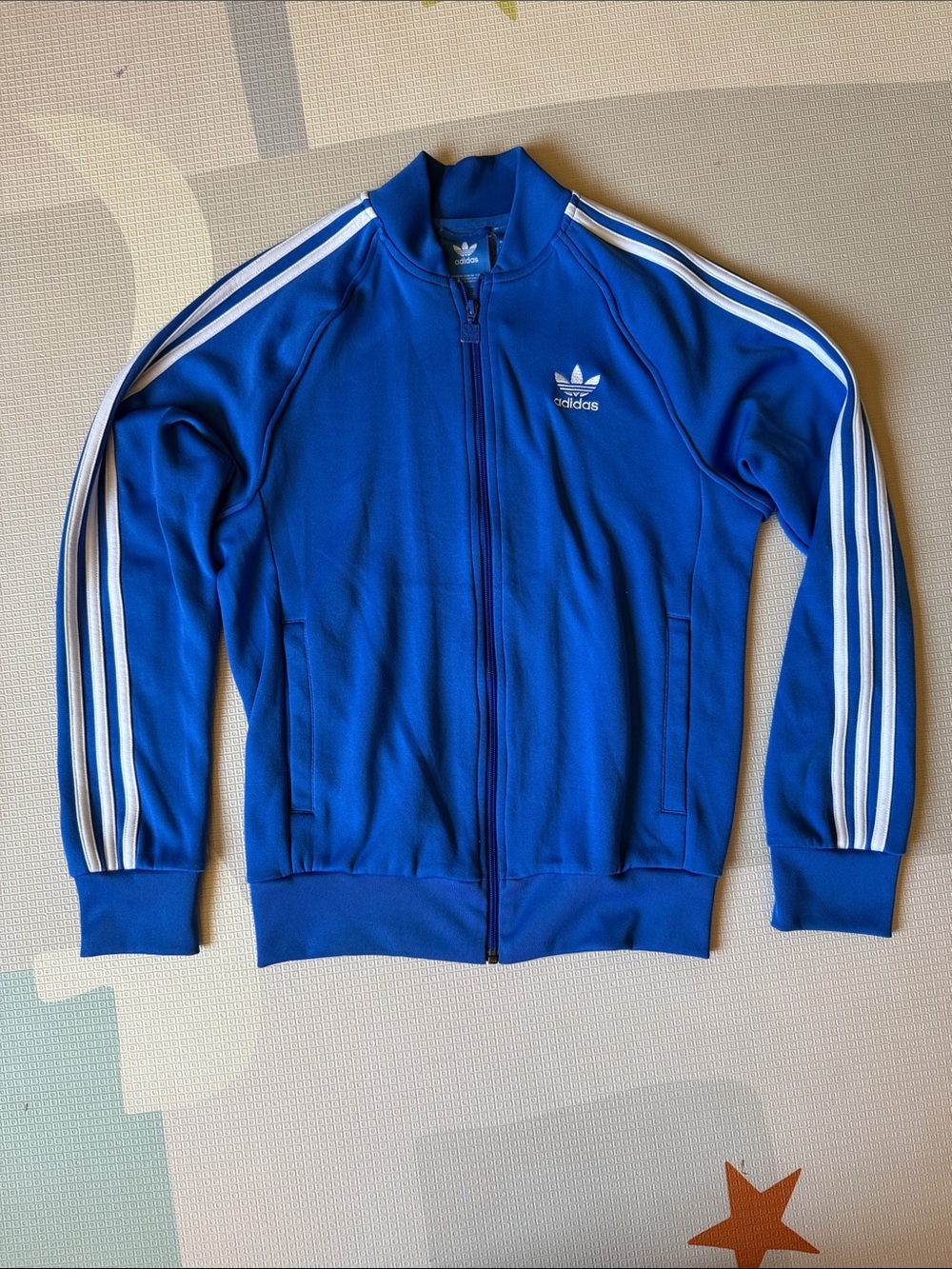 adidas Royal Blue Track Jacket with White Stripes